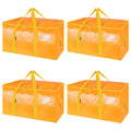 BALEINE 4-Pack Oversized Moving Bags with Reinforced Handles, Heavy-Duty Storage Tote for Clothes, Moving Supplies (Light Yellow, 4-Pack)