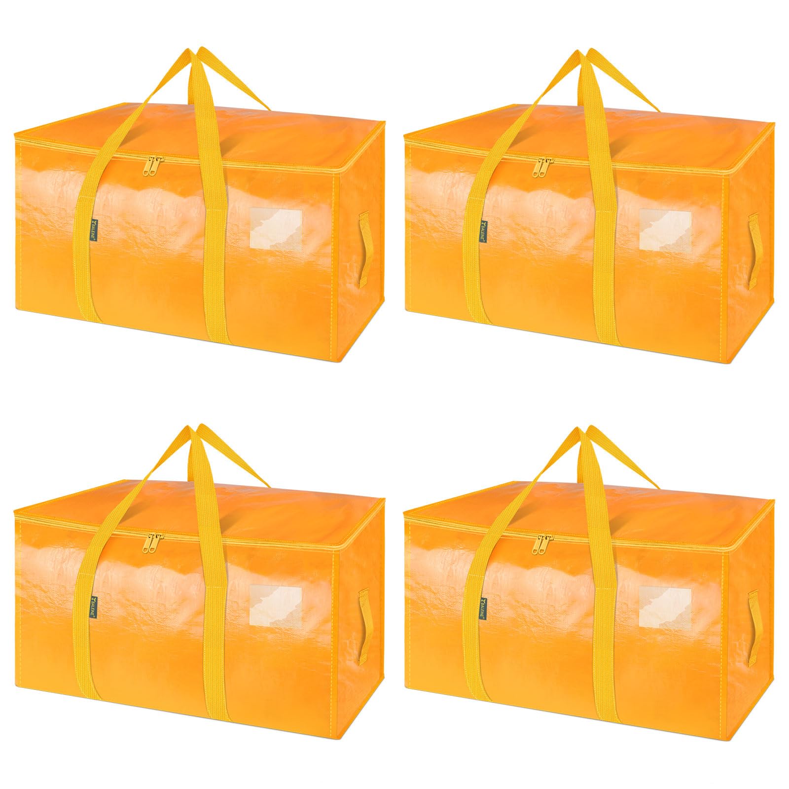 BALEINE 4-Pack Oversized Moving Bags with Reinforced Handles, Heavy-Duty Storage Tote for Clothes, Moving Supplies (Light Yellow, 4-Pack)