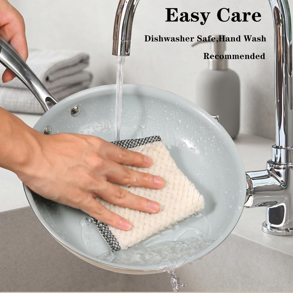 Cookersway Cookware Ceramic Nonstick Frying Pans: 3Pieces Non Stick Skillet 8 9.5 11 Inches - Healthy Egg Fry Pans - Free of PTFE,PFOA,PFAS