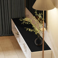 Zinkooat Leather Desk Mat,1.8mm Thick,12x66 Inch Desk Cover,Desk Protector Mat,Dresser Cover Top,Desktop Cover,Dresser Cover Top For Bedroom,Table Protector Mat,Black Table Protector(Black+Gray,12×66)