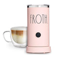 Rae Dunn Electric Milk Frother Steamer -Stylish Automatic Milk Steamer and Frother, Milk Warmer, Hot and Cold Foam Maker for Coffee, Latte, Cappuccino, Macchiato - 550 Watt (Sand)