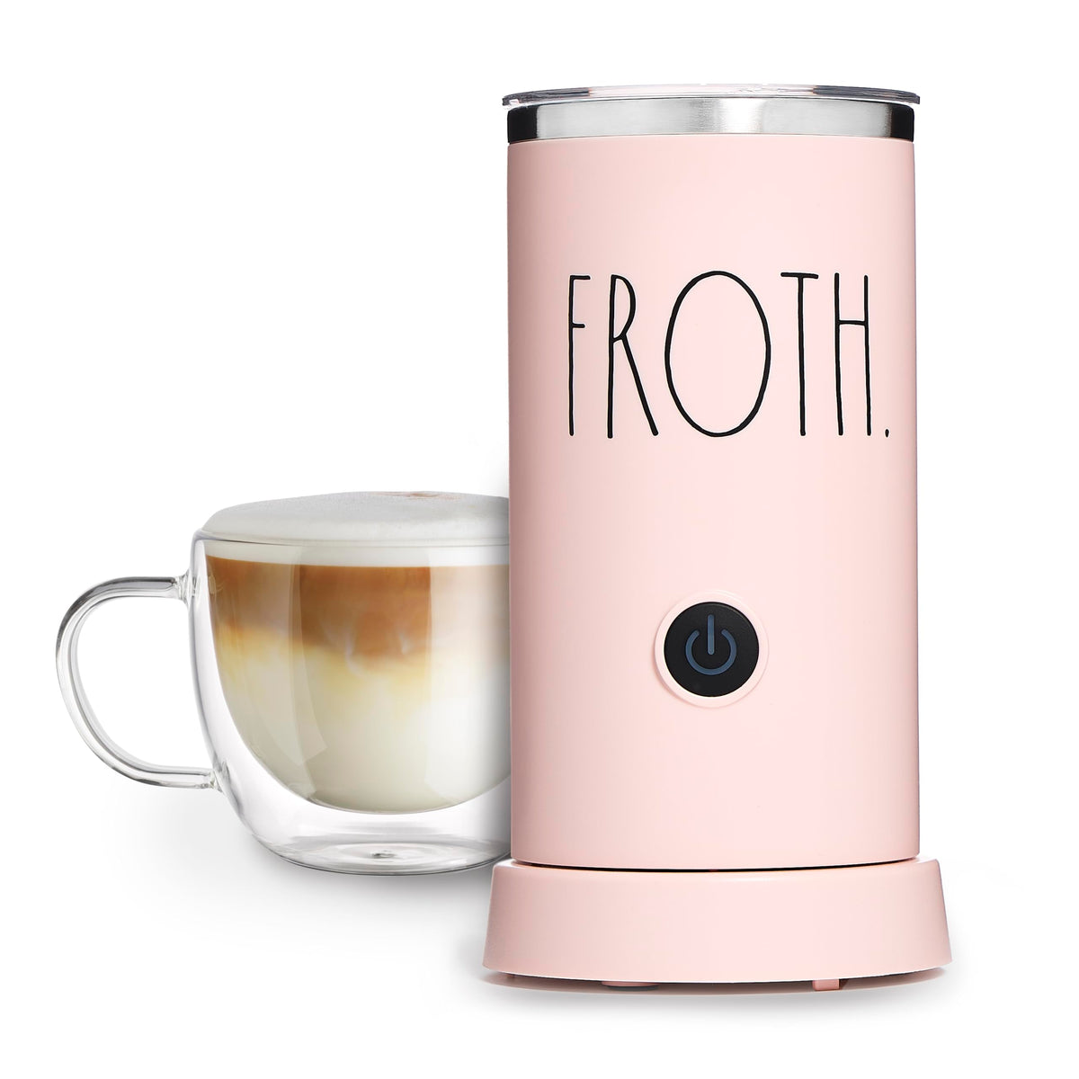 Rae Dunn Electric Milk Frother Steamer -Stylish Automatic Milk Steamer and Frother, Milk Warmer, Hot and Cold Foam Maker for Coffee, Latte, Cappuccino, Macchiato - 550 Watt (Sand)