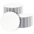 qiqee 8 Inch White Wave Cake Boards Round 15-Packs Circles Rounds Base Food-Grade Cardboard Wave Cake Plate（Thinner But Stronger）