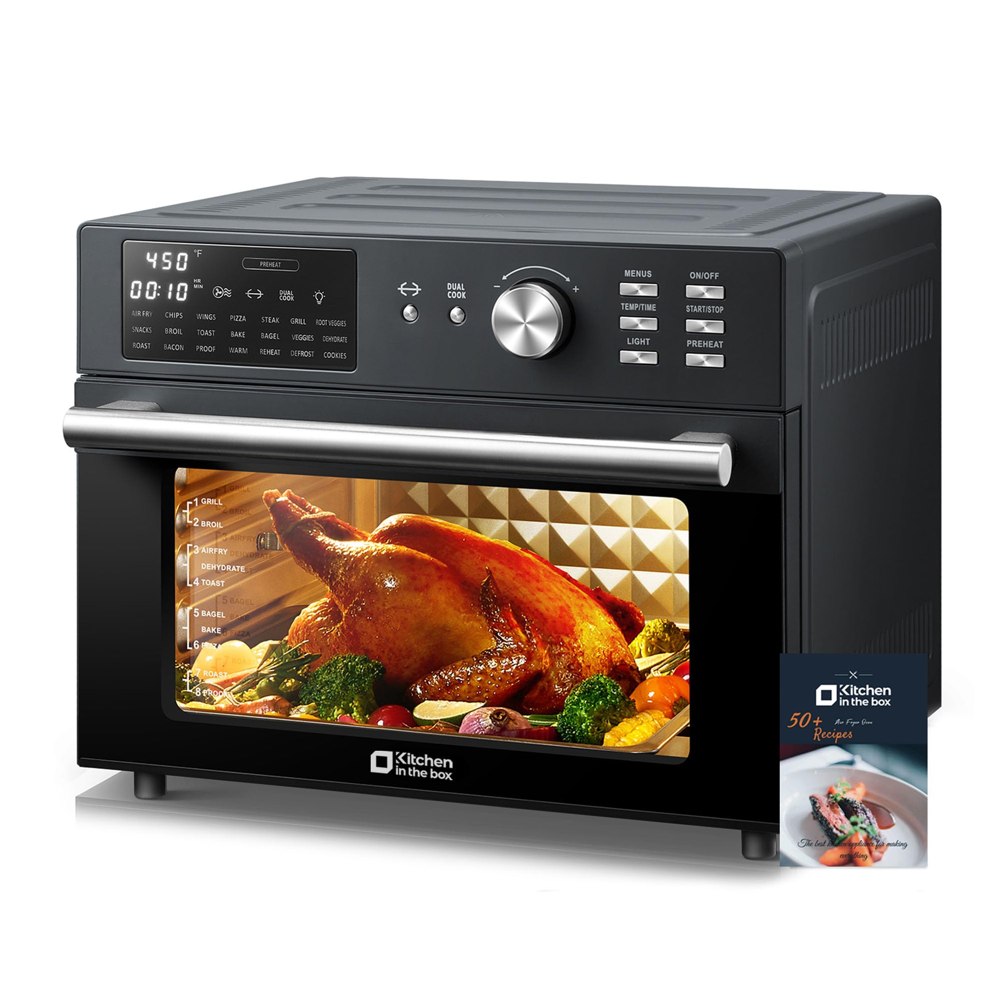 32Qt Extra Large Air Fryer Toaster Oven, 21-in-1 Rotisserie Convection Oven