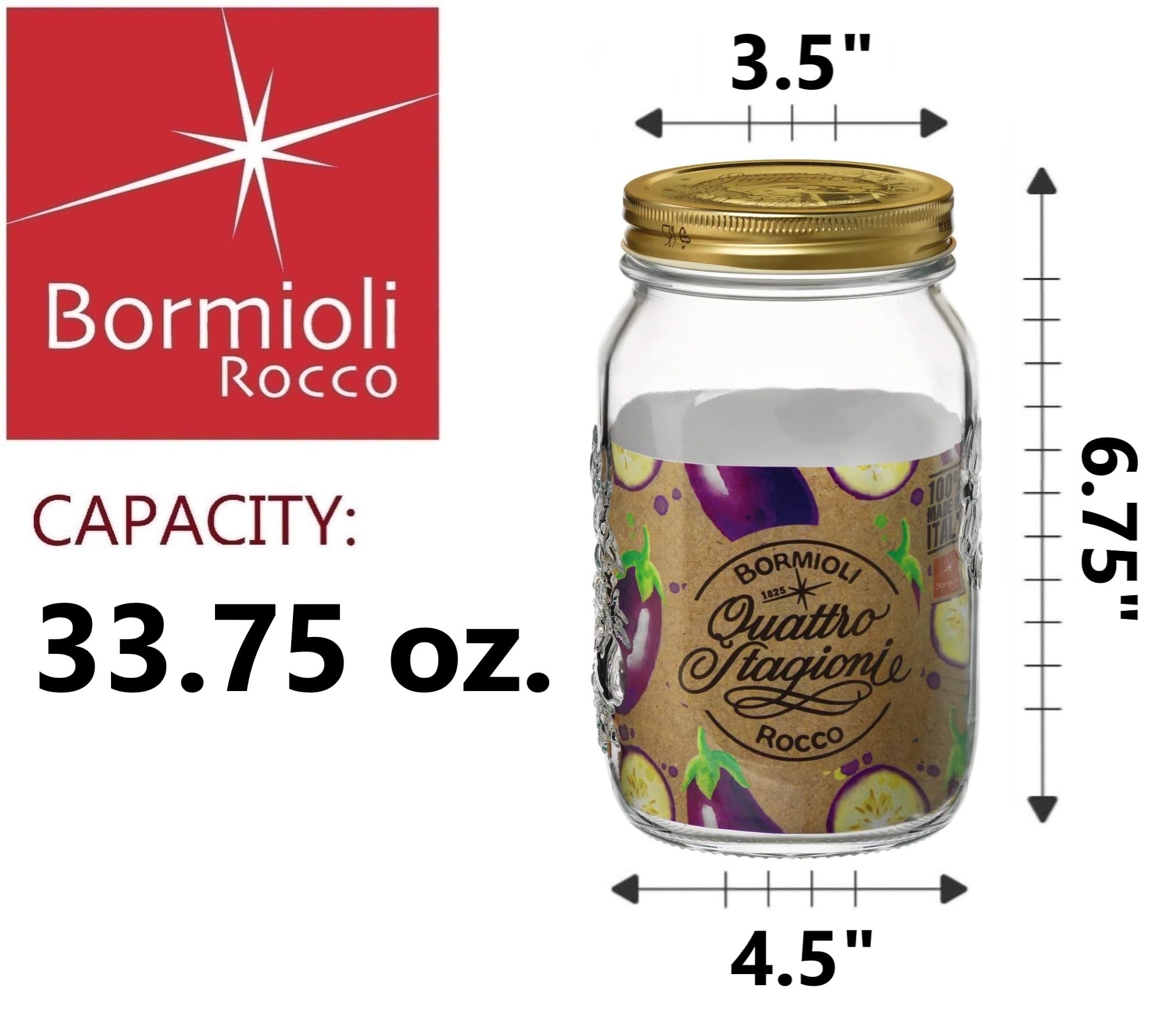 Bormioli Rocco Quattro Stagioni Jar, 33.75 oz