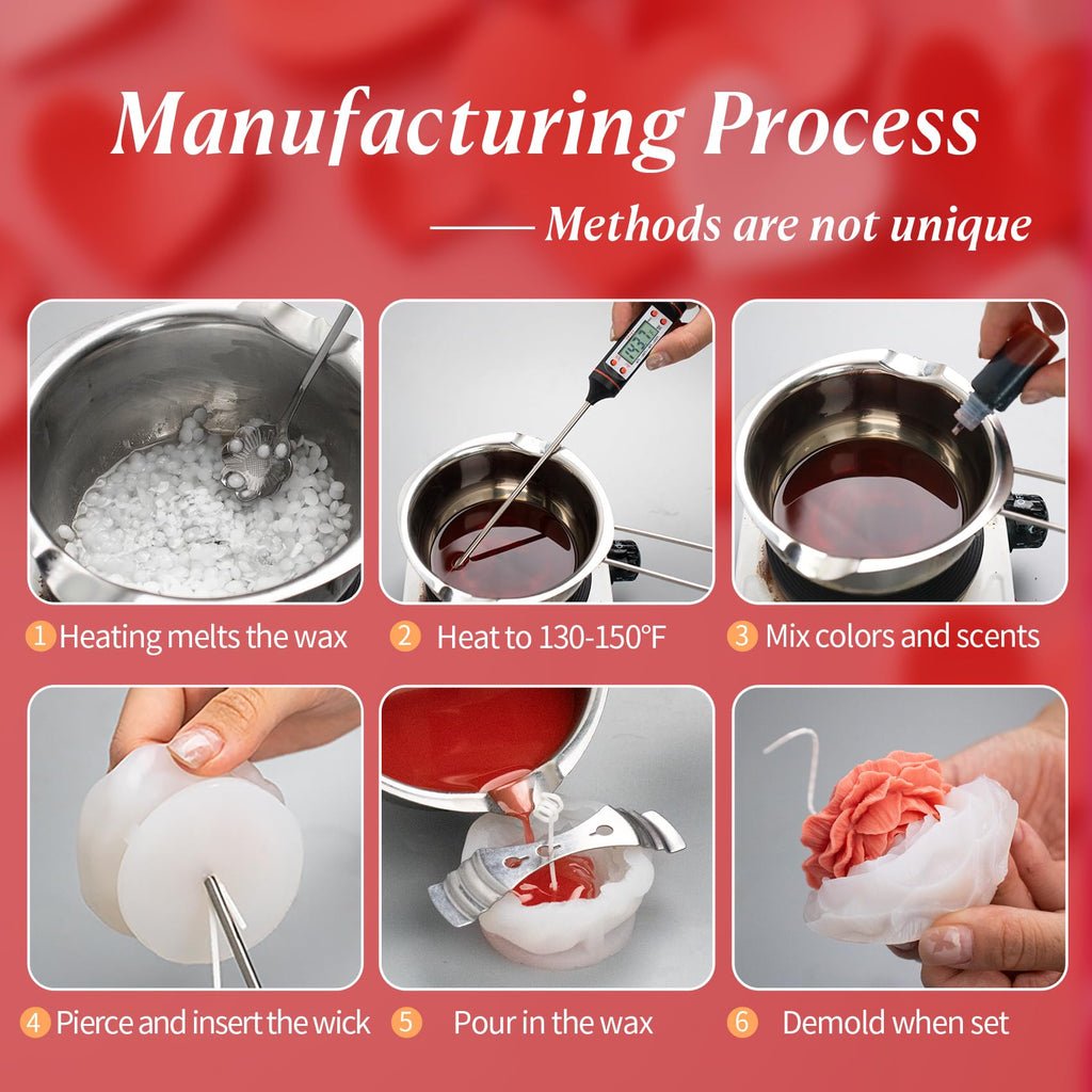 MGLIFEUL 2PCS 3D Flower Candle Making Molds Moldes de Silicona para Velas