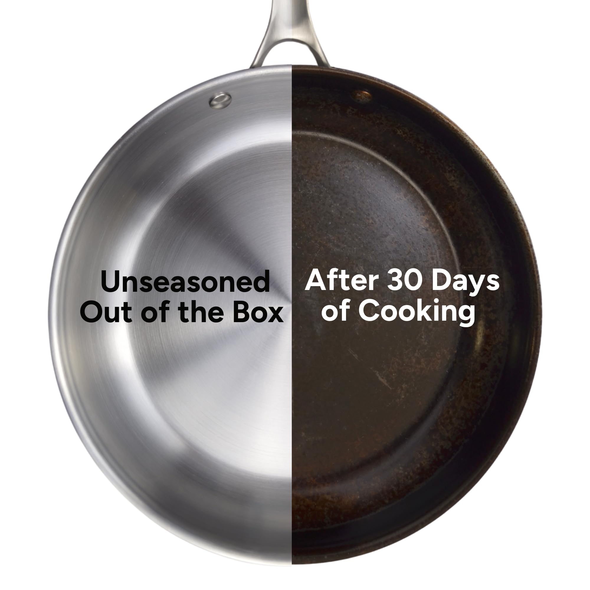 STRATA Carbon Steel Clad 12.5" Frying Pan Skillet, 3-Ply Carbon Steel Cookware with Aluminum Core, Lightweight (3.0 lbs), Even Heating, Stick-Resistant When Seasoned, Versatile & Fast-Heating