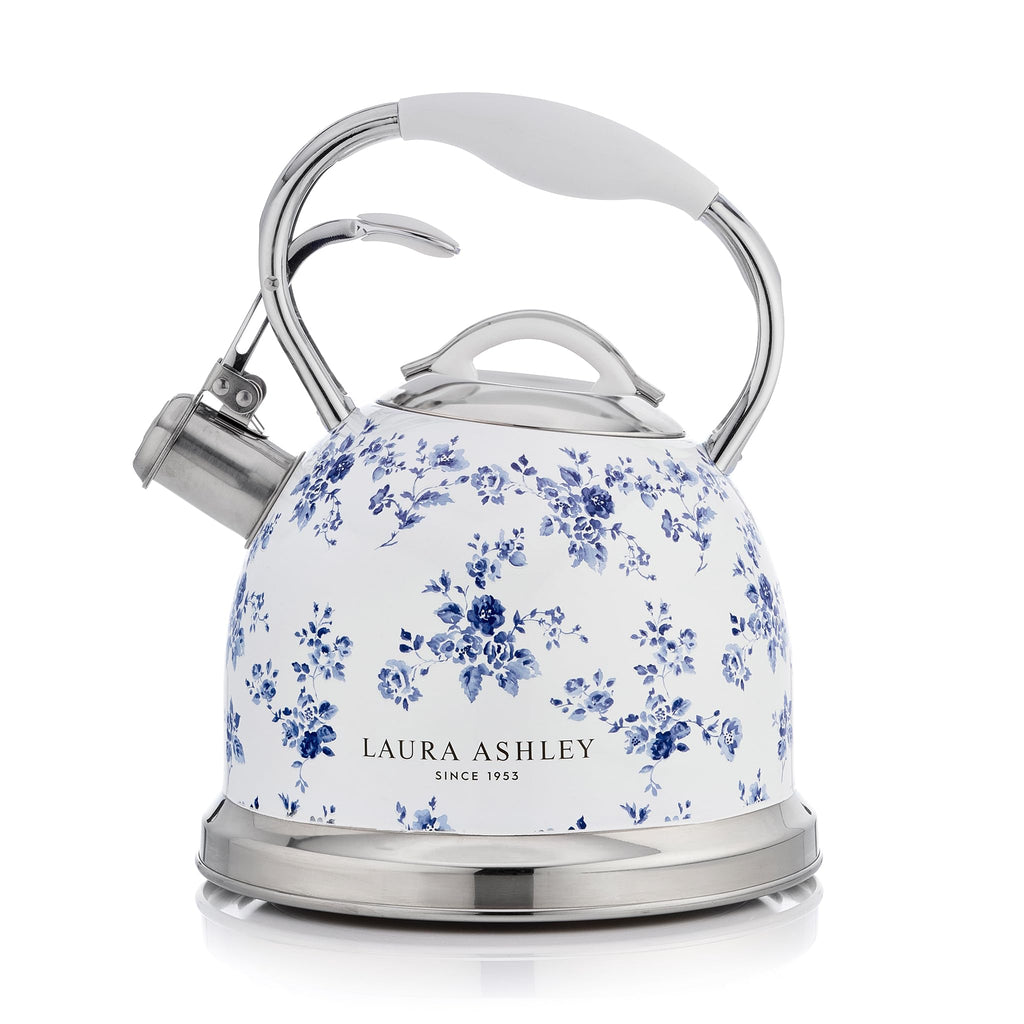 Laura Ashley China Rose Whistling Tea Kettle Stovetop, Tea Pot for Stove