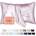LYSHIN Silk Pillow Cases Standard Size with Hidden Zipper, Haze Blue