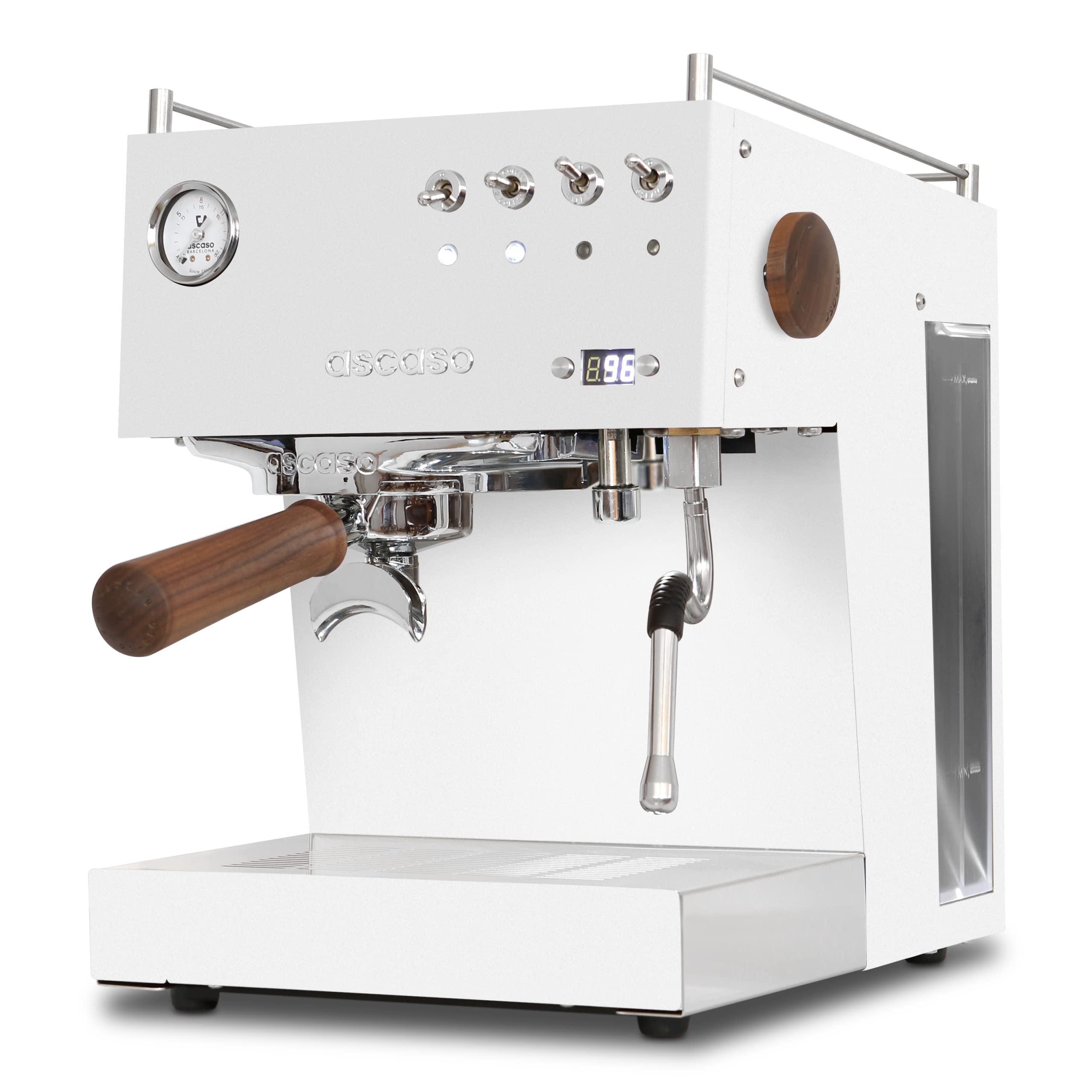 Ascaso Steel DUO Espresso Machine | PID | Programmable | Volumetric Controls | Dual Thermoblock | 120V | (White)