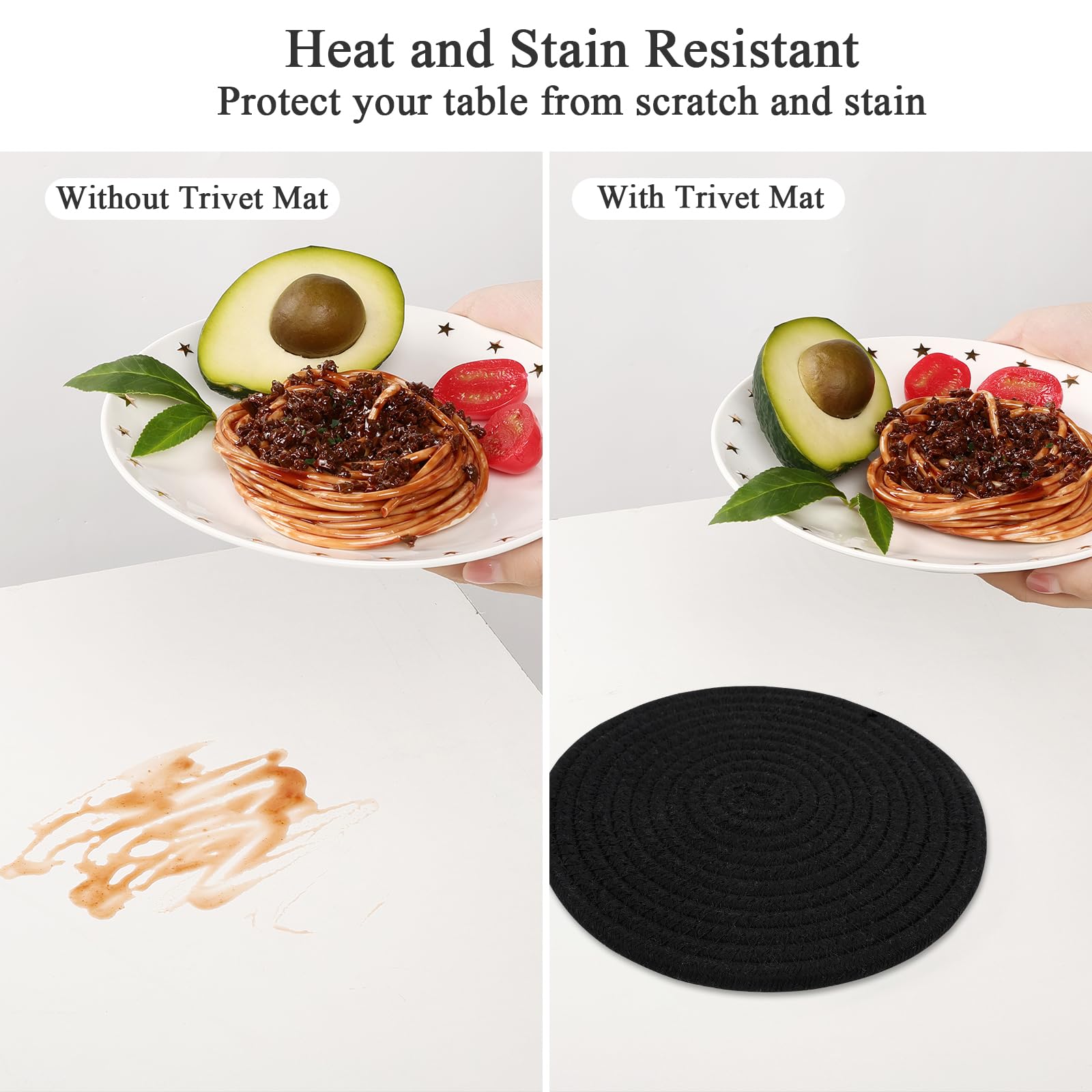 SHACOS 8 Inch Trivets for Hot Dishes 6 Pieces Trivet Set