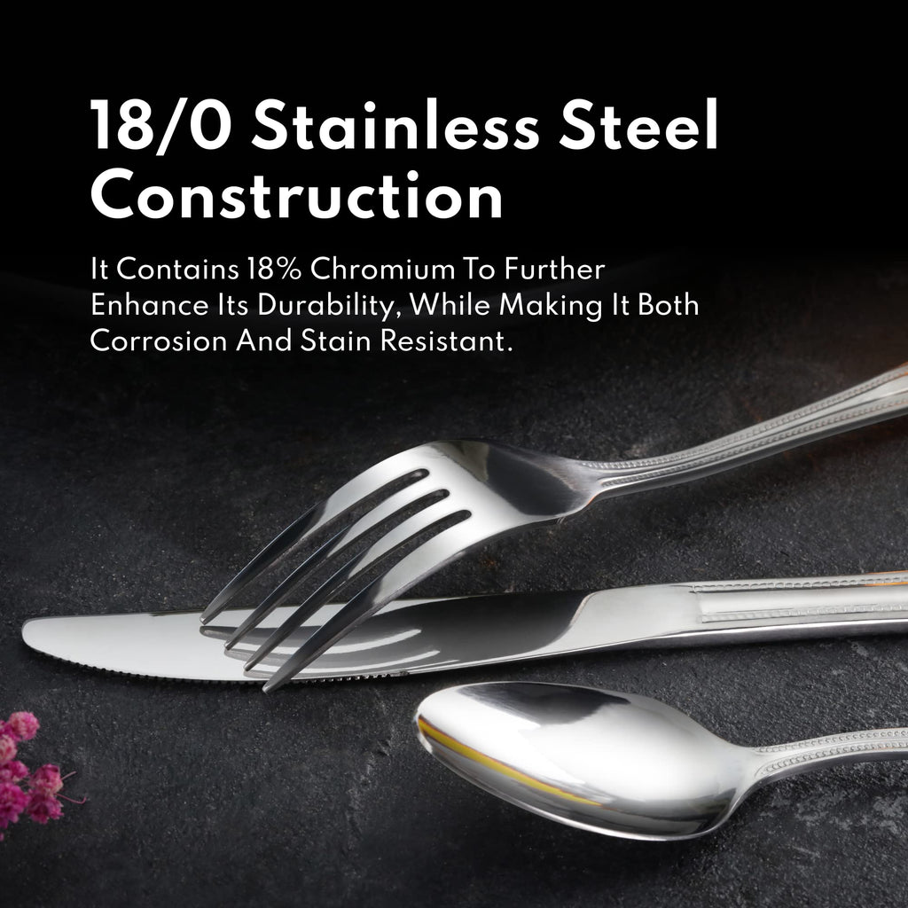 New Star Foodservice Shell Pattern 18/0 Stainless Steel Flatware Set, 60-Piece Set, Commercial Grade