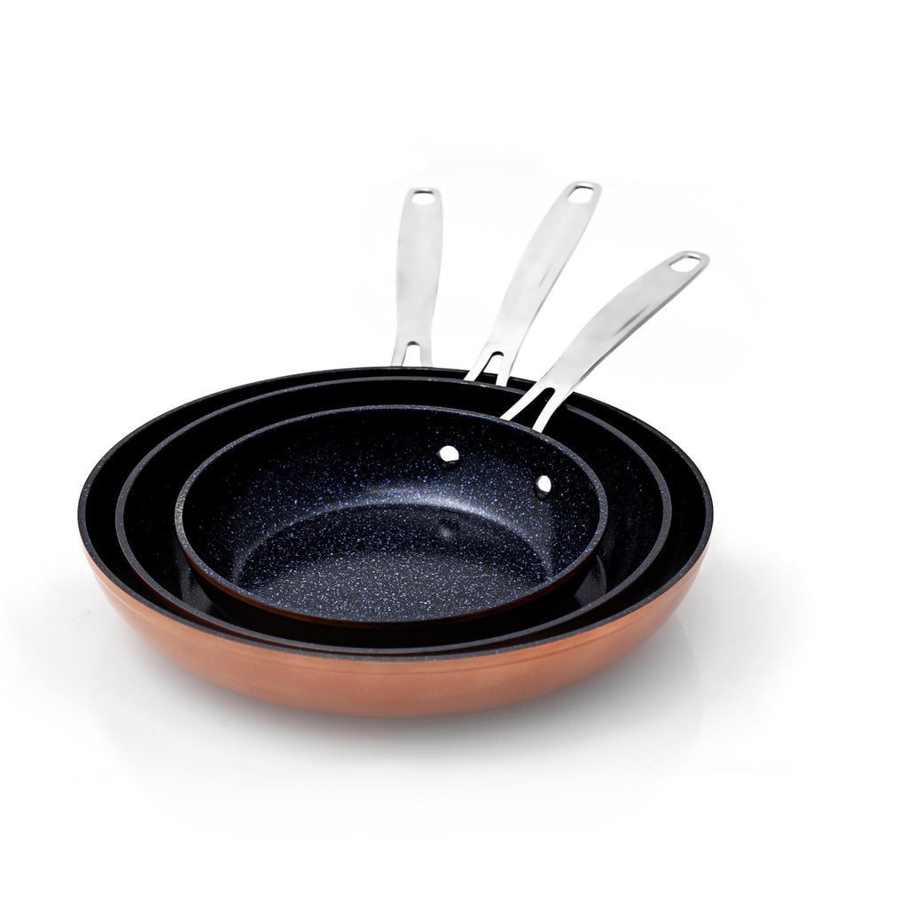 Nuwave 3-Piece Fry Pan Set, 8”, 10”, 12” Forged Lightweight