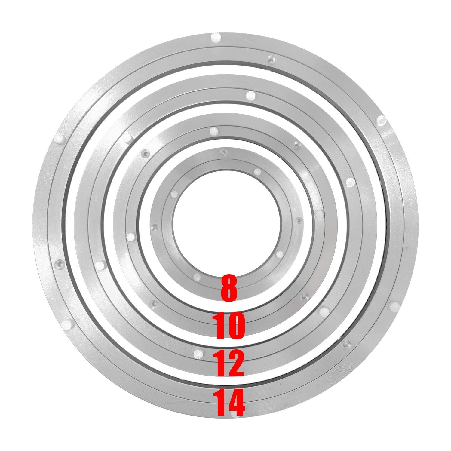 HLMOptimo Lazy Susan Bearing 10 inch Aluminum Turntable Ball Bearing, Heavy Duty Turner Bearing Silent Turntable Bearing Swivel Turntable Bearing 8/10/12/14 inch (10 inch)