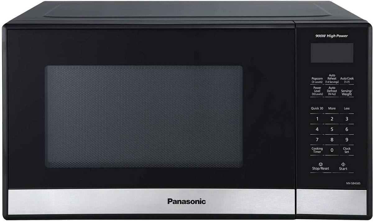 Panasonic NN-SB458S Compact Microwave Oven, 0.9 cu.ft., Stainless Steel/Silver