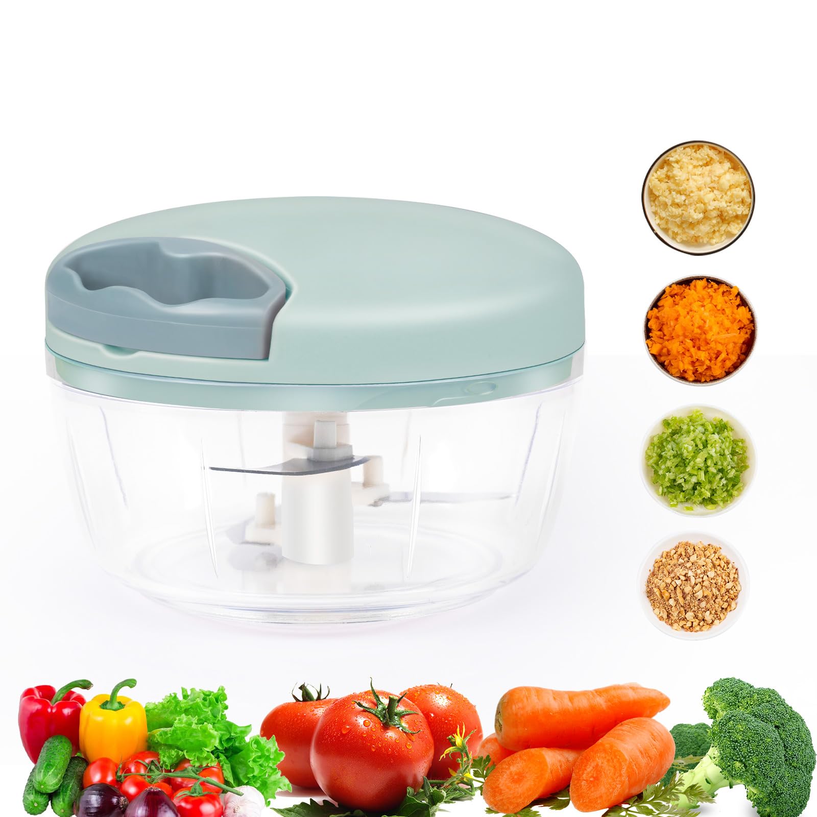 LGURT Garlic Chopper, Pull-String Vegetable Onion Mincer