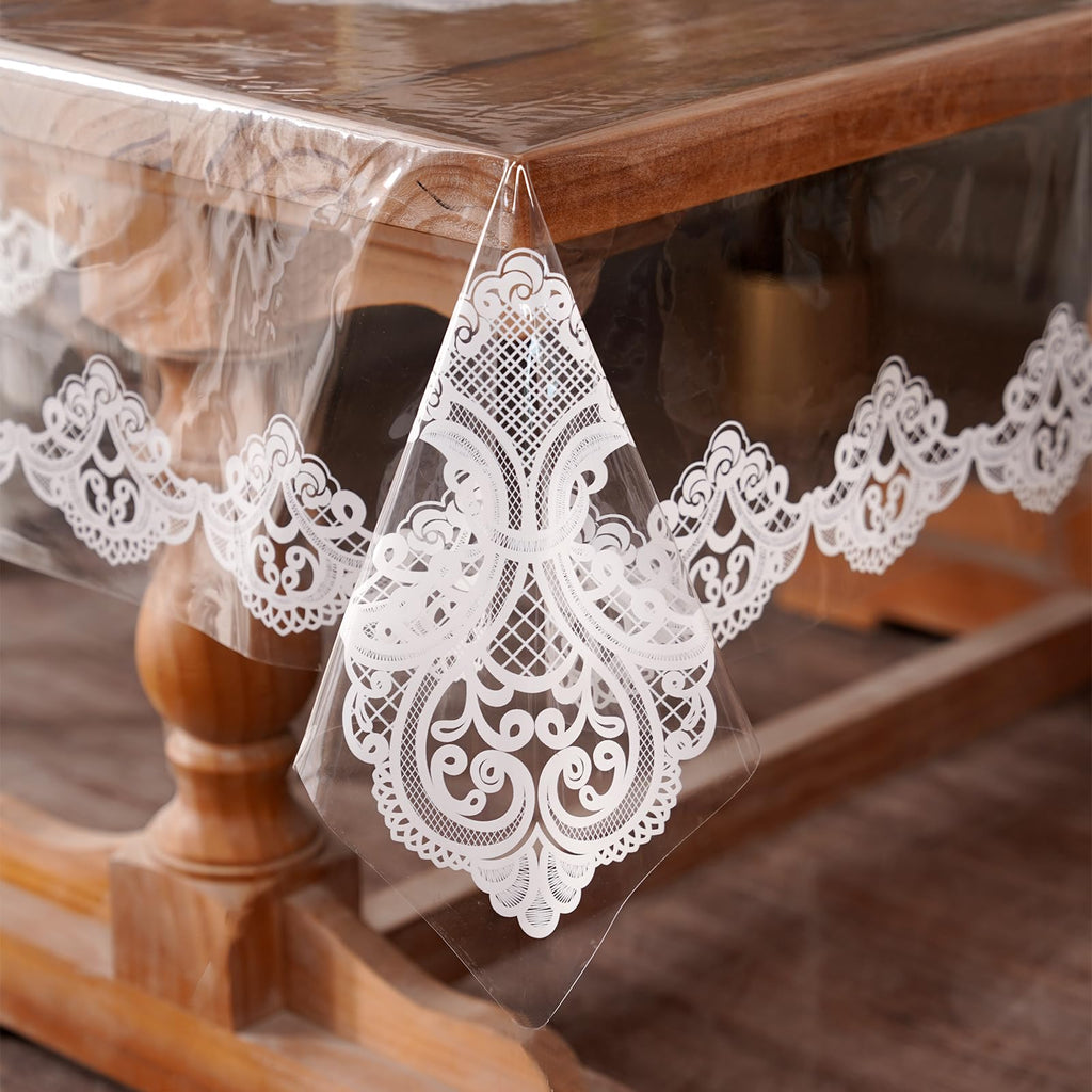 Artbloss Clear Table Cover Protector Rectangle Vinyl Table Cloth, 52" x 70"