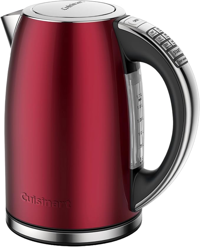 Cuisinart PerfecTemp 1.7-Liter Electric Kettle, Cordless Electric Tea Kettle, 1500W for Fast Heat-Up, 6 Preset Temperatures, 30-Minute Keep Warm, Stay Cool Nonslip Handle