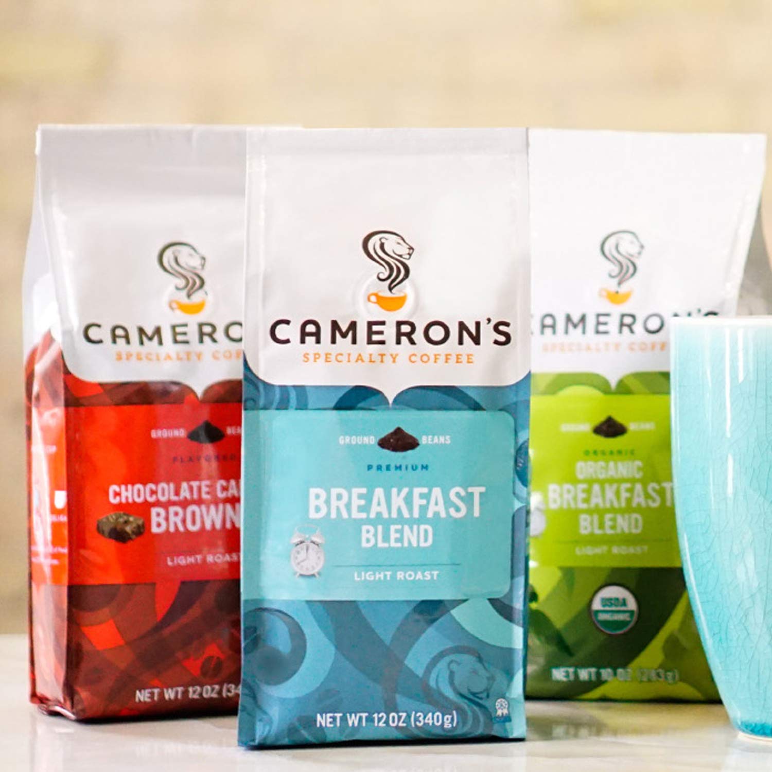 Cameron's Coffee Roasted Whole Bean Coffee, 10% Hawaiian Coffee Blend, 4 Pound