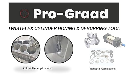 TwistFlex 3-1/8" 240SC Cylinder Hone | 3.125" Flexible Cylinder Honing & Deburring Tool | Bore Brush for Hole Diameters 2.91" - 3.12" | Silicon Carbide 240 Grit | 0.31" Shank | 13.5" Length