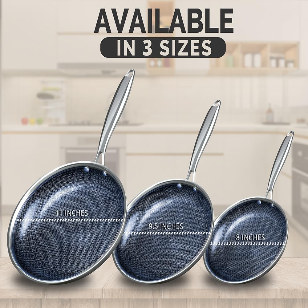 THE COOK'S COMPANY Non-Stick Frying Pan - Premium Skillet for Everyday Cooking, Nonstick Pan for Easy Cleanup, Durable Pan for Versatile Cooking Needs (Size: 11inch)