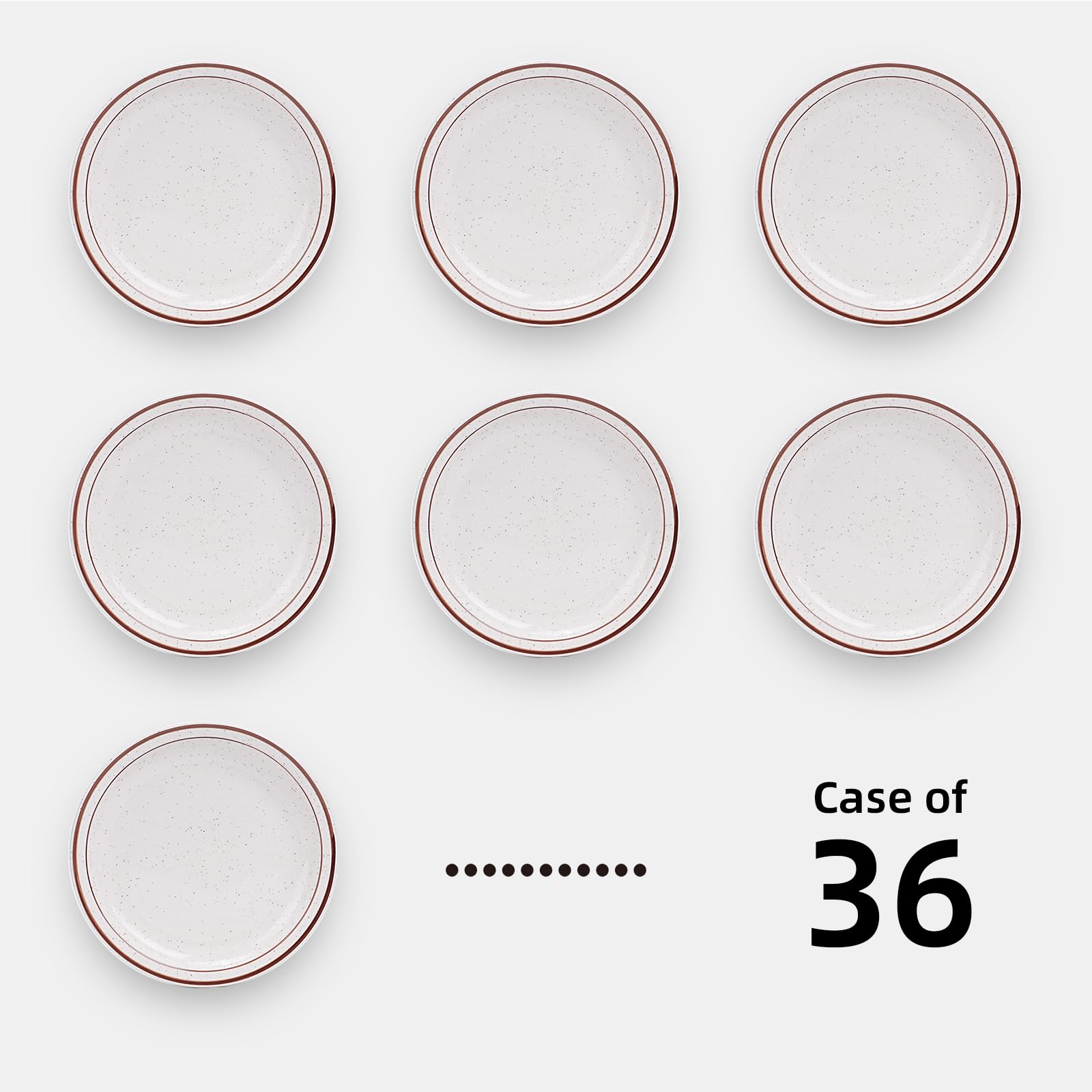 IRESTAURANT PLUS Stoneware Narrow Rim Brown Speckle, Plate 6.5", Case of 36