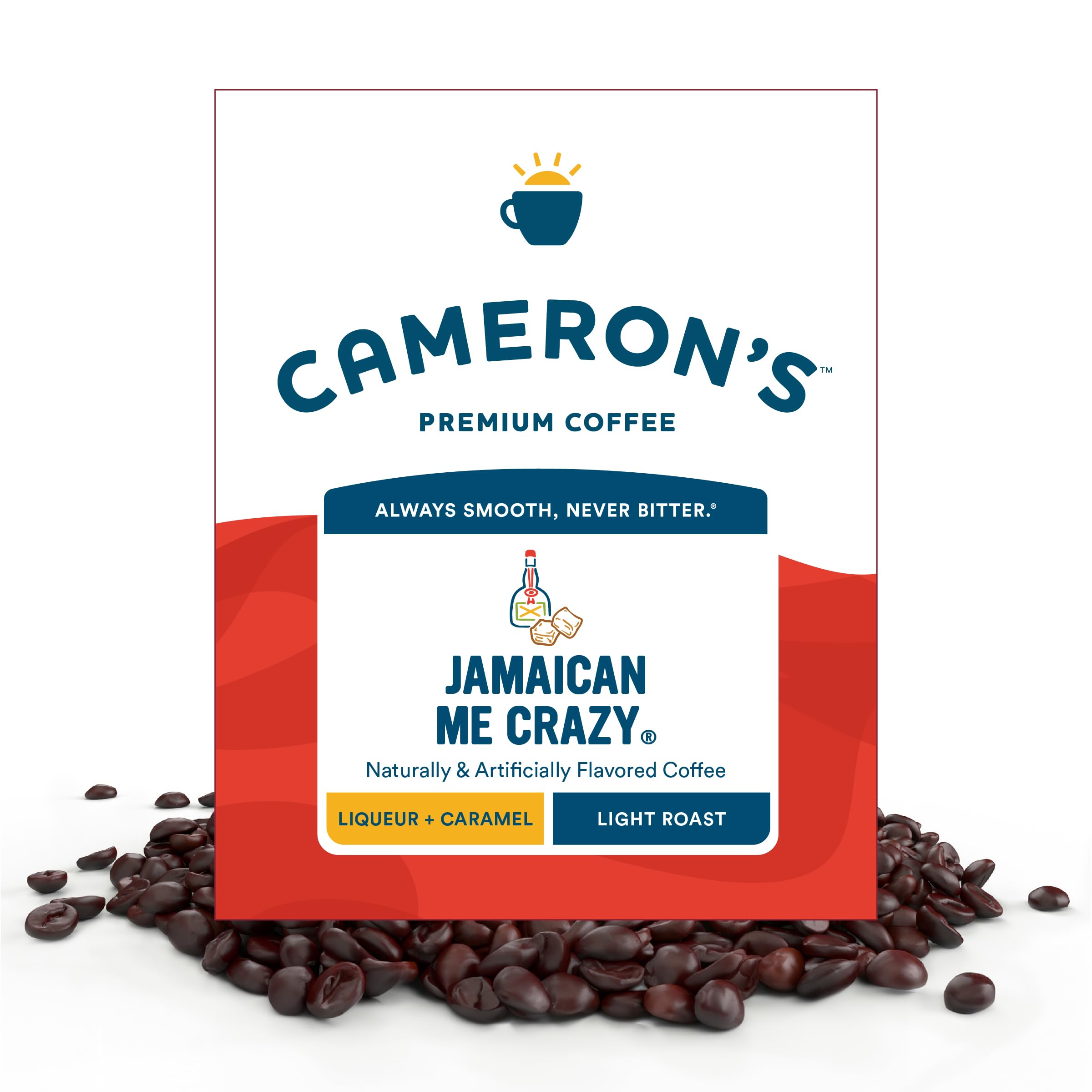 Cameron's Coffee Roasted Whole Bean Coffee, Flavored, Jamaican Me Crazy, 4 Pound