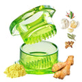 Nextrend Garlic Twister 4th Gen – Garlic Mincer & Garlic Press in One, for Ginger, Herbs, Nuts & more, BPA-Free, Dishwasher Safe, 3–5 Clove Capacity - Green