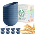 Homienly Soup Bowls, Cereal Bowl, Premium Wheat Straw Bowls Set of 8, Unbreakable Plastic Bowls Microwave Safe, Dishwasher Safe Serving Bowl for Kitchen, Breakfast, Dinner, Salad, Poke (Blue, 26 OZ)