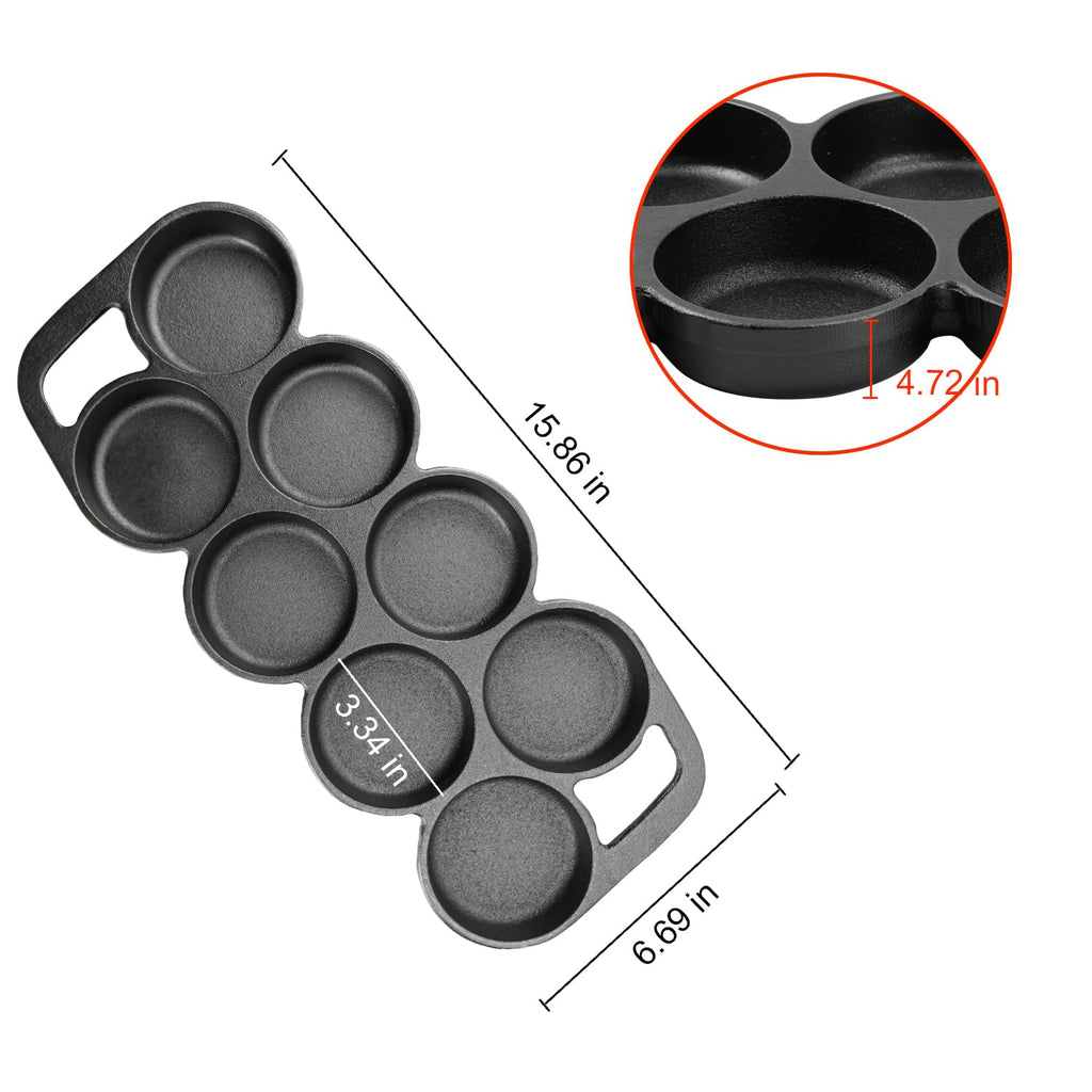 DVK Cast Iron Muffin Pan - Heavy Duty Cupcake Pan Muffin Tin, Non-Warping Even Heat Distribution for Perfect Cupcakes, Mini Cakes, Tarts, Quiches Ideal for Home Bakers Professional Chefs