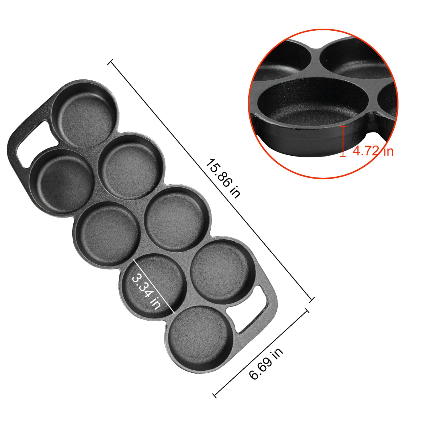 DVK Cast Iron Muffin Pan - Heavy Duty Cupcake Pan Muffin Tin, Non-Warping Even Heat Distribution for Perfect Cupcakes, Mini Cakes, Tarts, Quiches Ideal for Home Bakers Professional Chefs