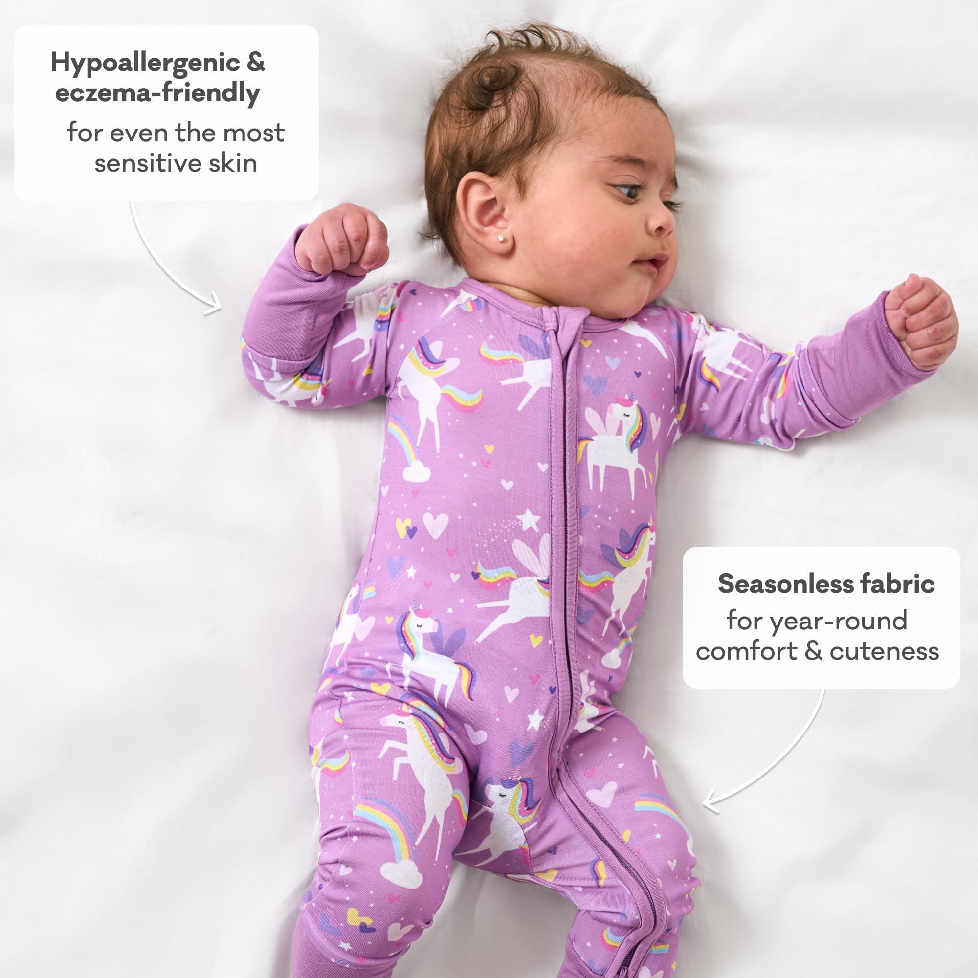 Little Sleepies Baby Pajamas, Sienna's Unicorns, 12-18M