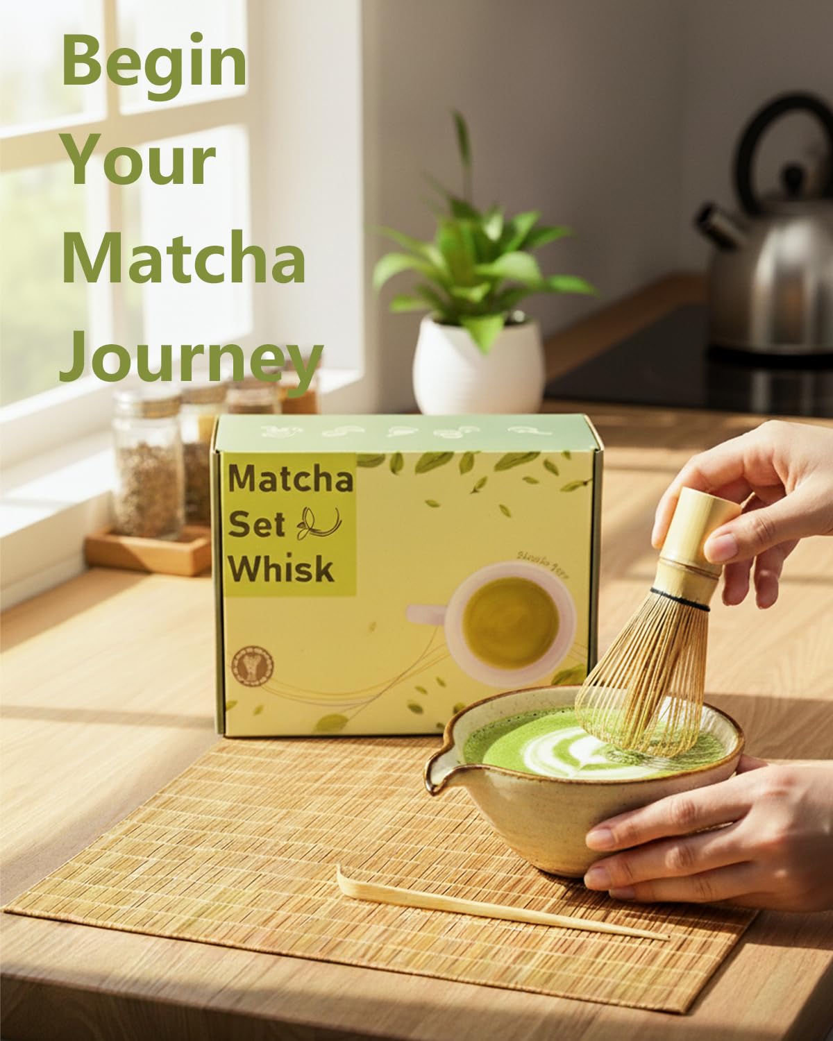 Zzlright Matcha Whisk Set,Matcha Set,Matcha Kit,Matcha Bowl with Spout,Scoop,Sifter,Bamboo Whisk,Chasen Holder,Mothers Day Gifts for Mom Women her Grifend,Gifts for Christmas