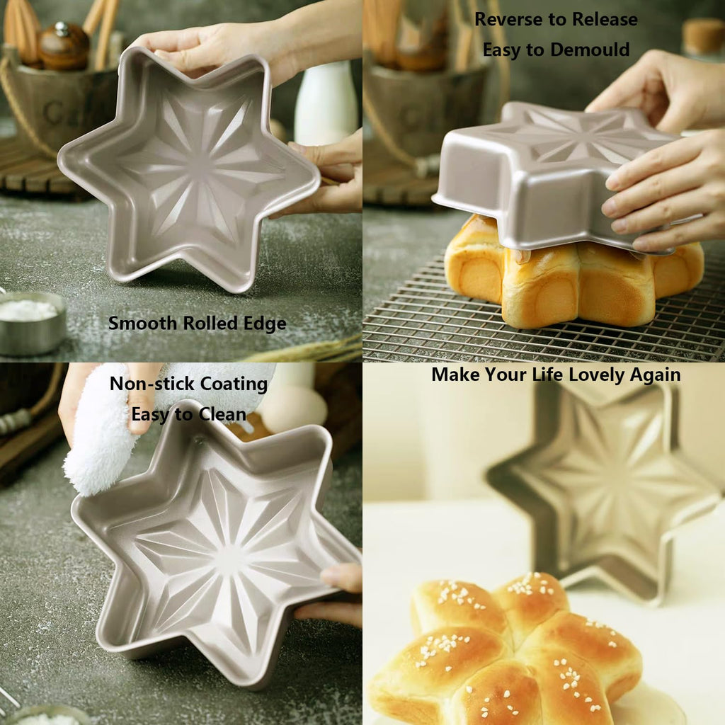 Makidar Specialty Forms NonStick Baking Tray Shaped Cake Bread Pizza Baking Pan Golden Carbon Steel