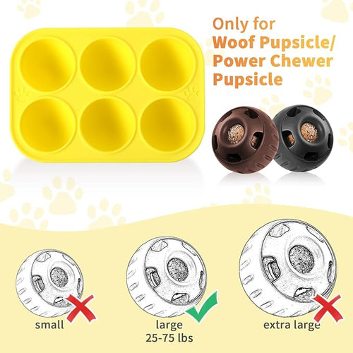 2 Pcs Large Silicone Molds with Lids for Woof Pupsicle Large Refill
