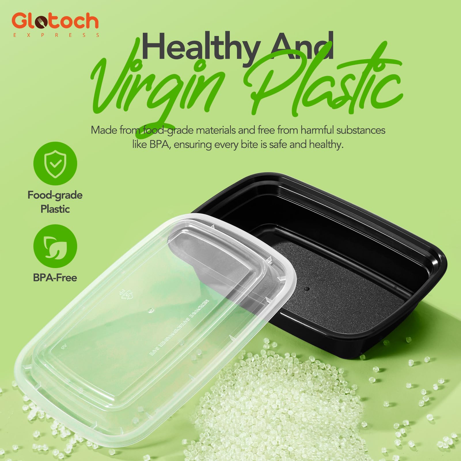 Glotoch Meal Prep Containers with Lids, 24 oz, 50 Pack (100-Piece)