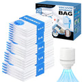 20 Pack Vacuum Storage Bags with Electric Pump, Compression Space Saver Vacuum Seal Bags 4 Jumbo/4 Large/4 Medium/4 Small/4 Roll Up Bags for Clothing Travel Comforters Blankets Pillows Bedding Duvets