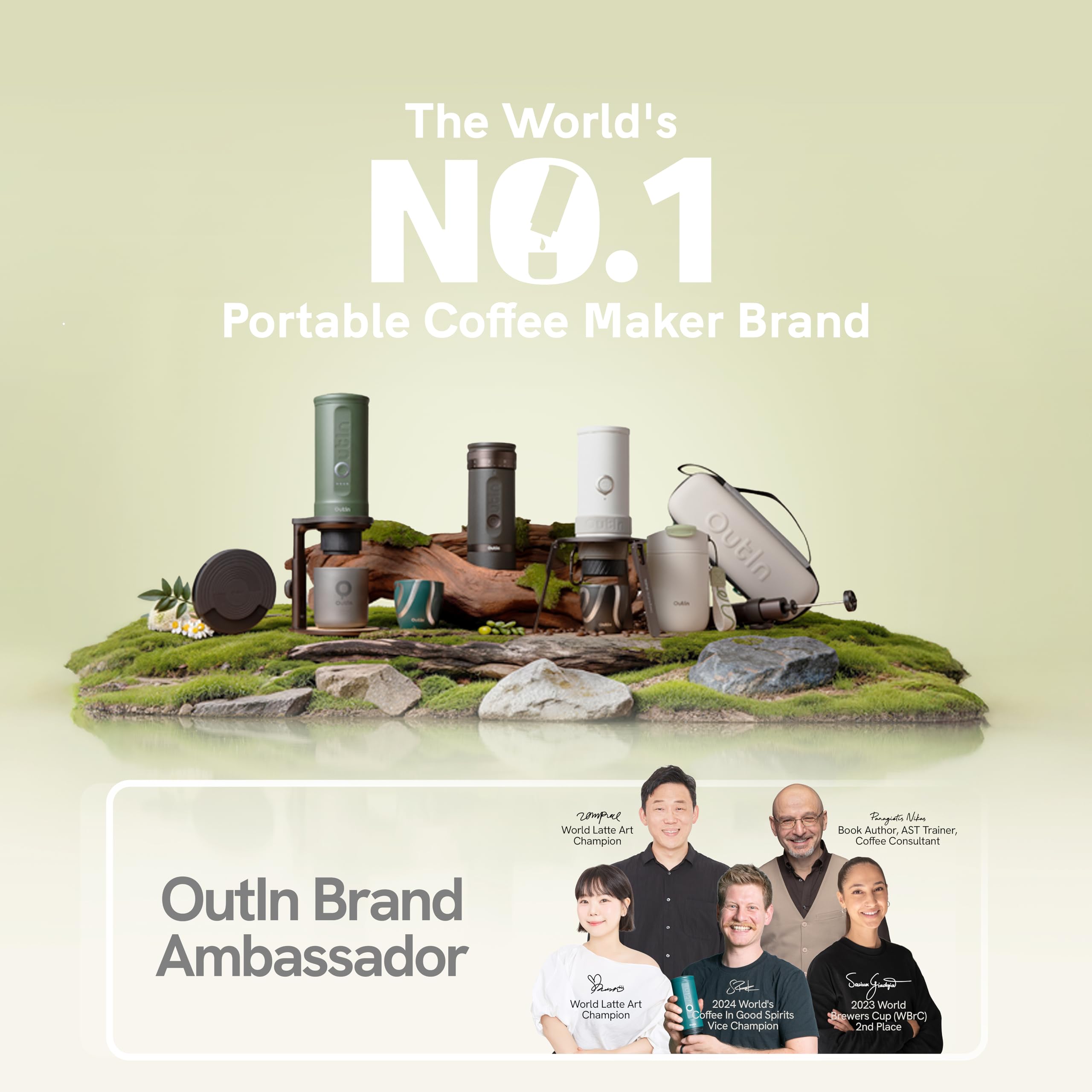 OutIn Nano Portable Electric Espresso Machine, Travel Coffee Maker