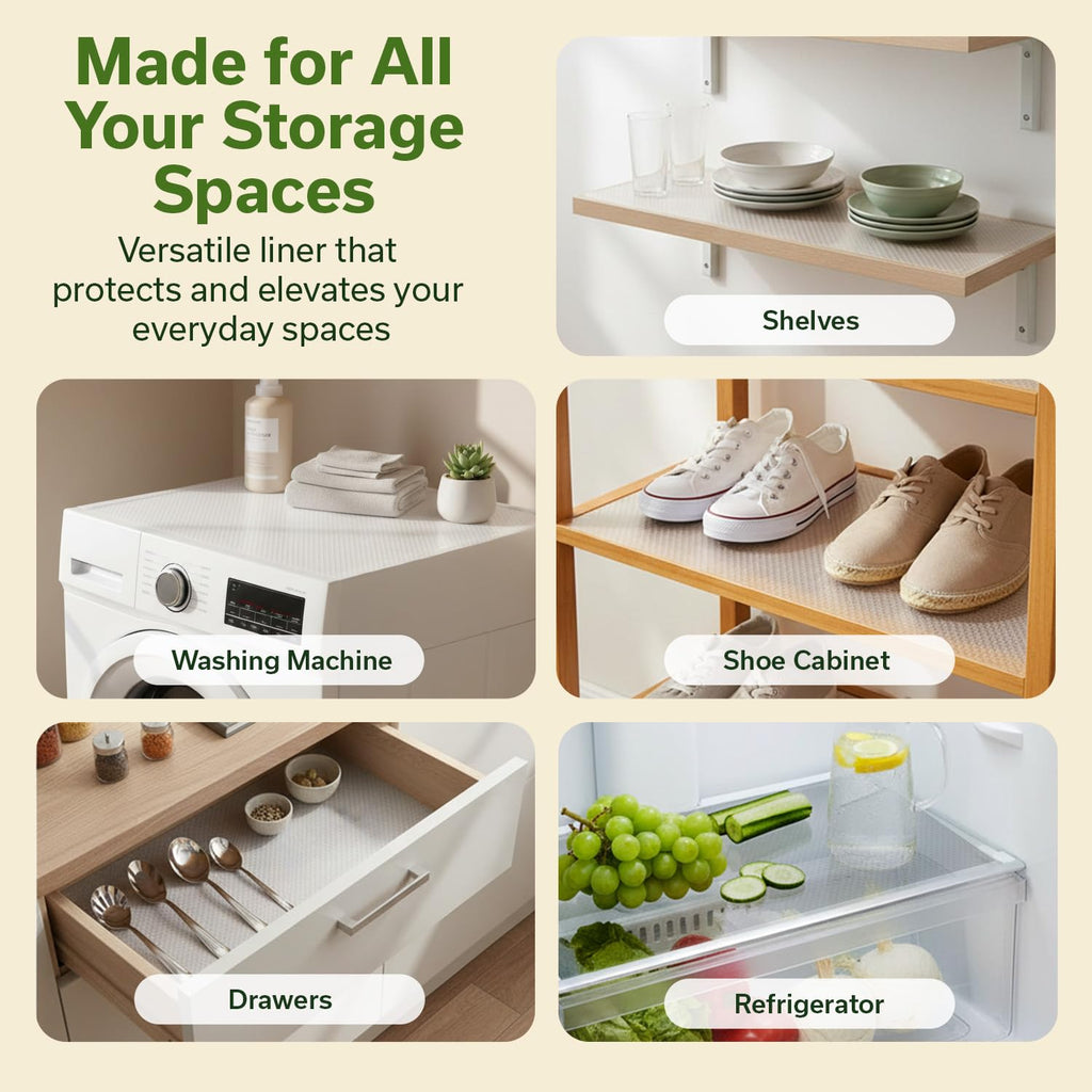 EVALAND Shelf Liner Cabinet Liner Non-Adhesive Drawer Liner 12 in x 20 FT