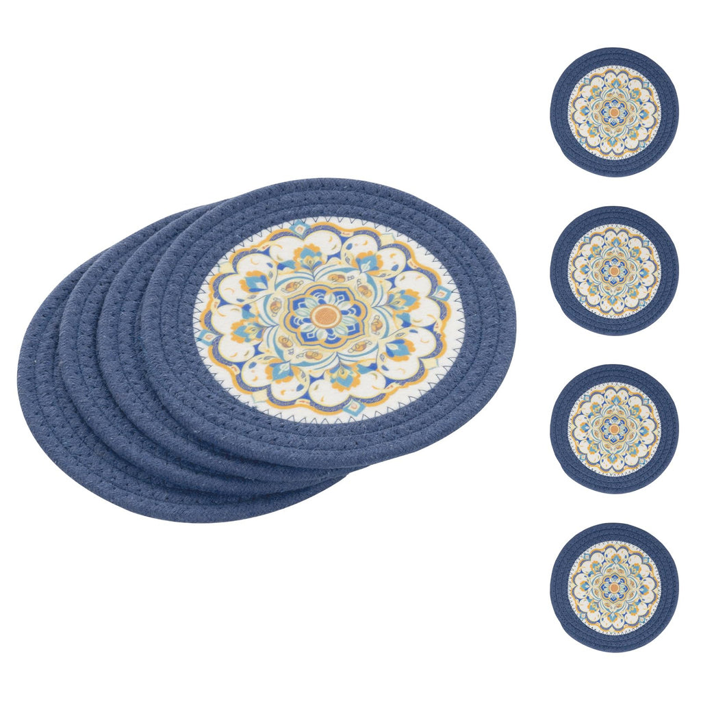 SHACOS 8 Inches Trivets for Hot Dishes, Floral Pattern Trivet Mats 4 Pieces