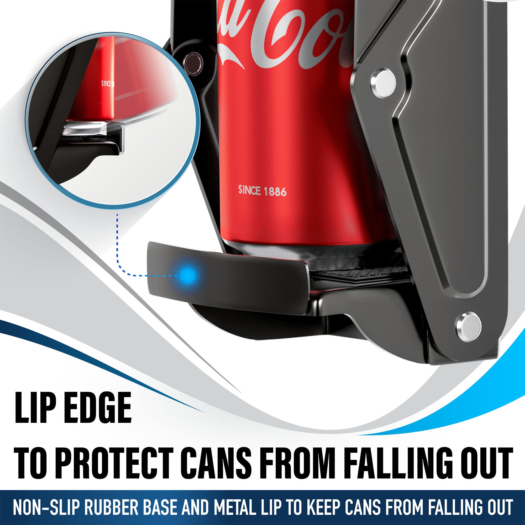 Can Crushers for Recycling - 16 oz Heavy Duty Aluminum Can Crusher Wall Mounted - Soda and Beer Can Smasher for Recycling with Bottle Opener - For 12 and 16 oz Cans - Easy to Install - RamPro