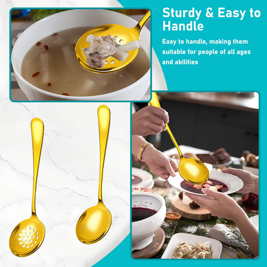 Serving Utensils, 15 Pcs Stainless Steel Large Flatware Serving Tools Kit