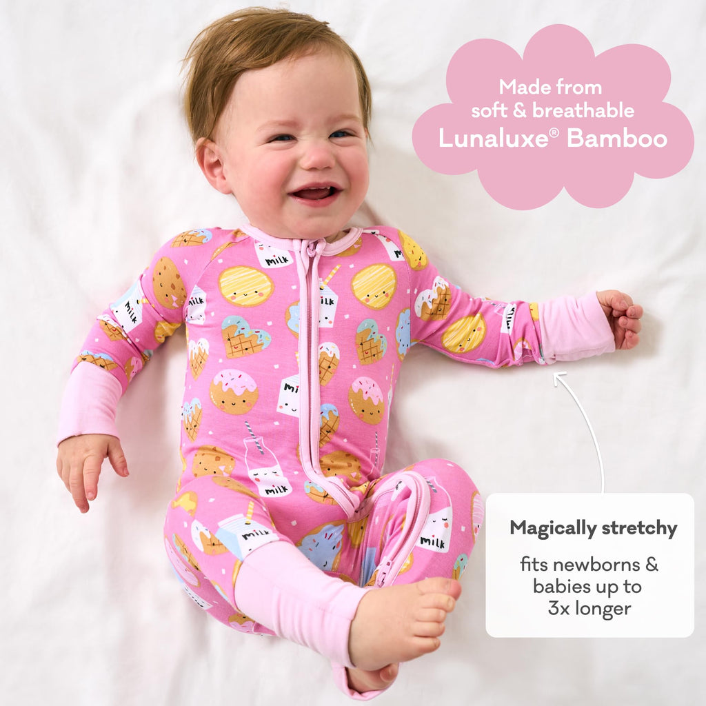 Little Sleepies Baby Pajamas, Pink Cookies & Milk, 3T