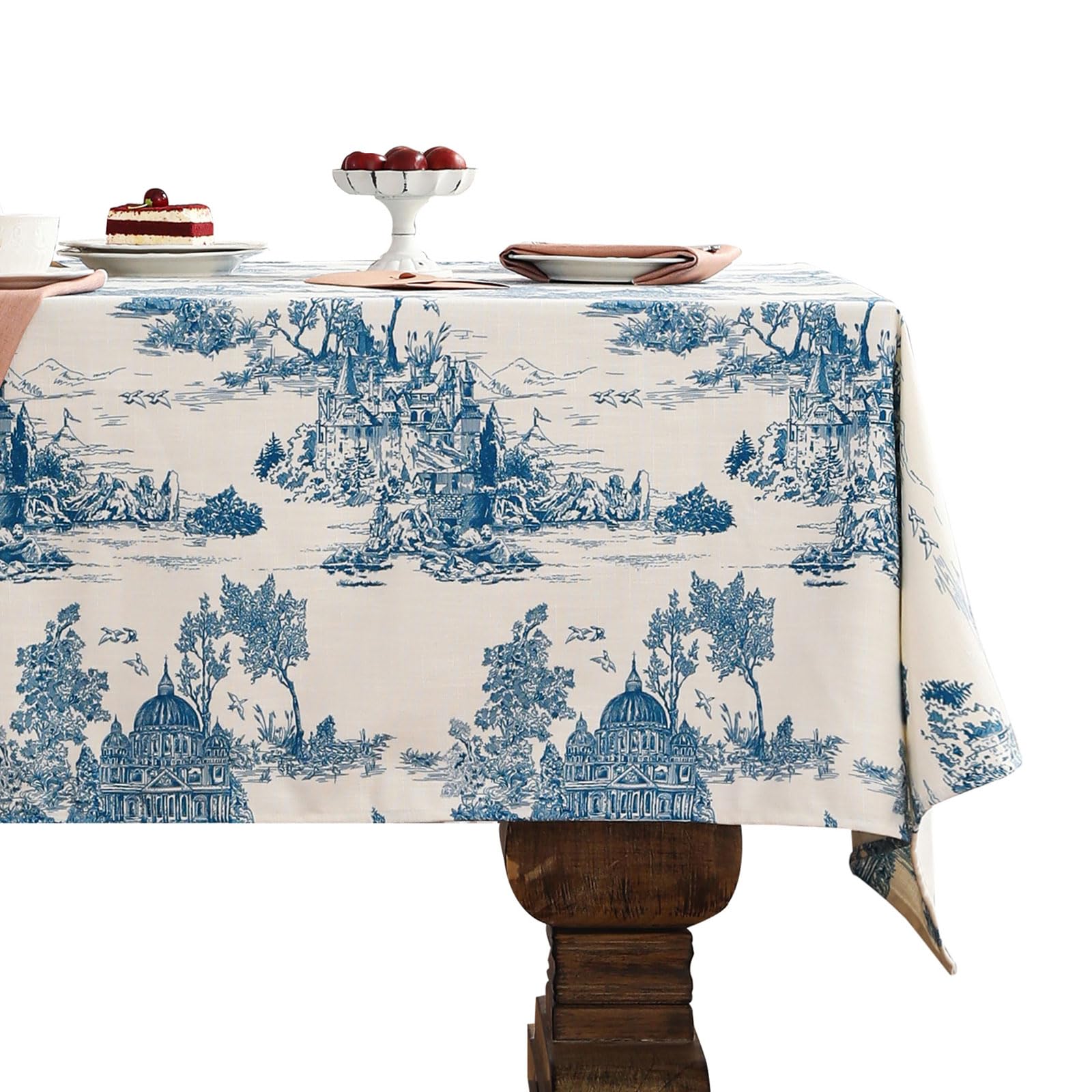 patdrea Vintage French Linen Tablecloth — 94" x 63" (Rectangular) — 79" x 55" (Rectangular) — 87" x 55" (Rectangular)