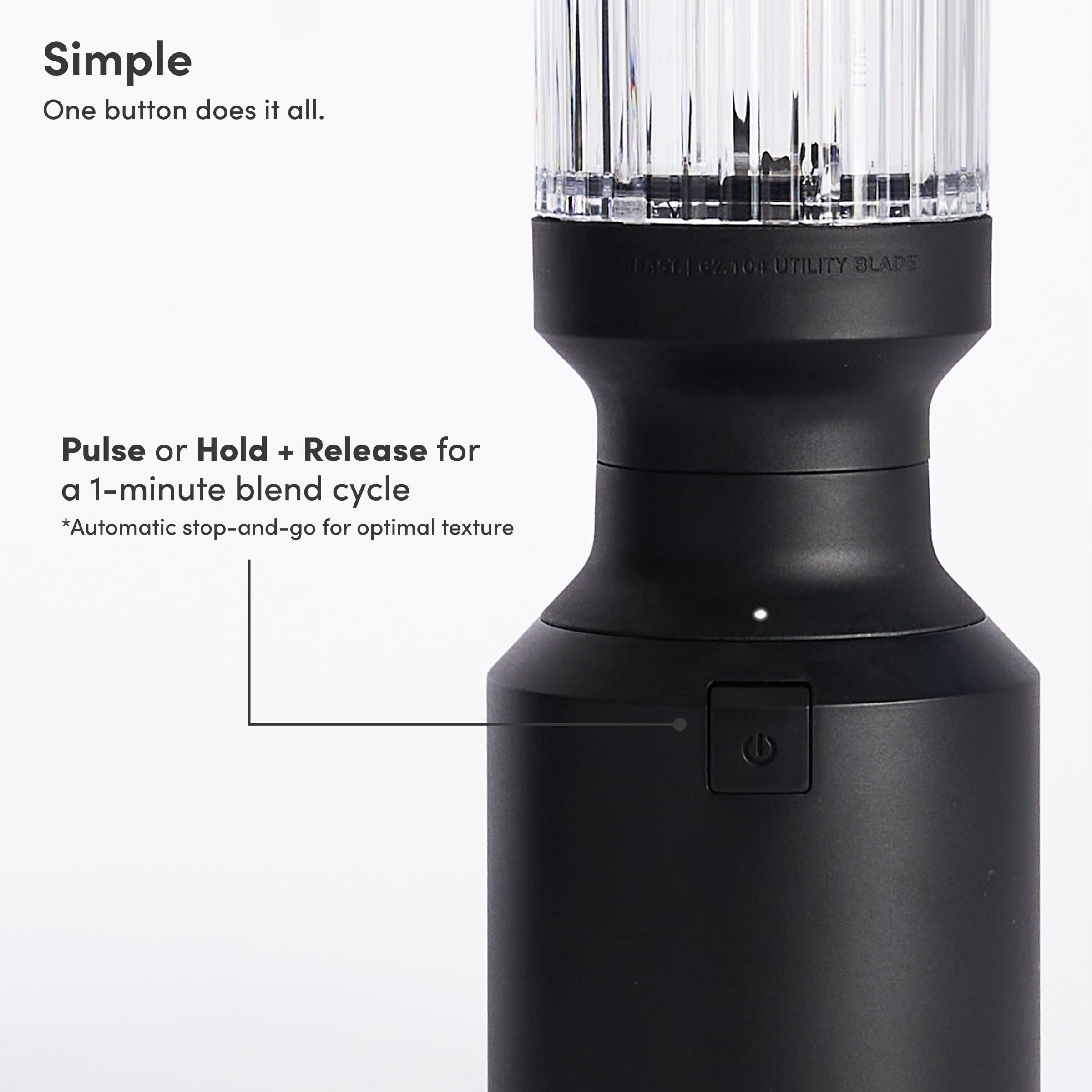 Beast Mini Blender Plus, Countertop Blender, Carbon Black, 600W