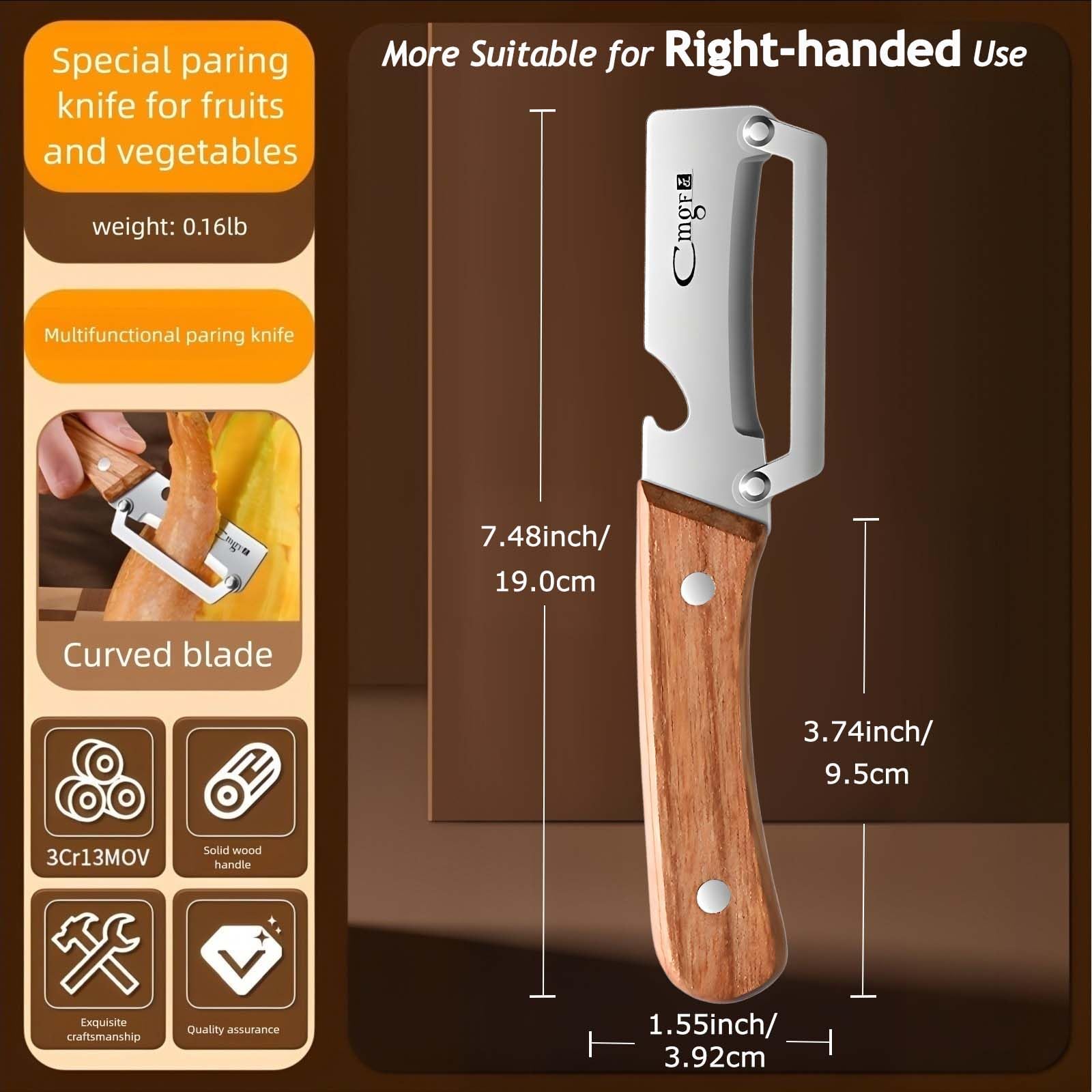 ANMIOU Vegetable Peeler Wooden Handle Sharp Stainless Steel Blade for Fruit