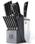 KnifeSaga 15 Pcs Japanese Knives Set for Kitchen, Razor Sharp, Professional