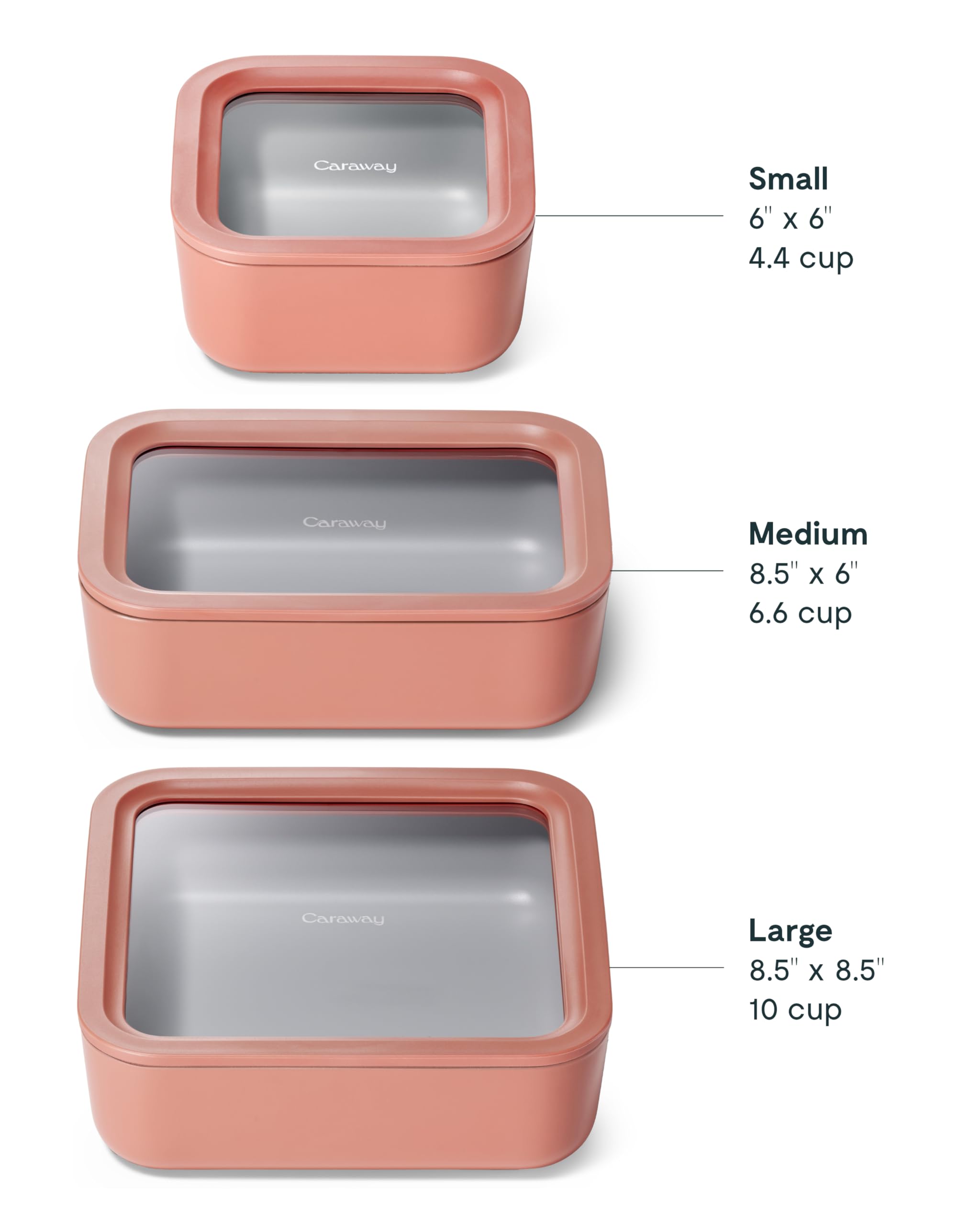 Caraway 3-Piece Glass Food Storage Container Set