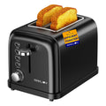 RAMJOY Black Toaster 2 Slice, Extra Wide Slot Toaster for Bagels, Bread, Waffles, 7 Shade Settings, 4 Main Functions, Removable Crumb Tray, 900 Watts Toasters, Black Stainless Steel