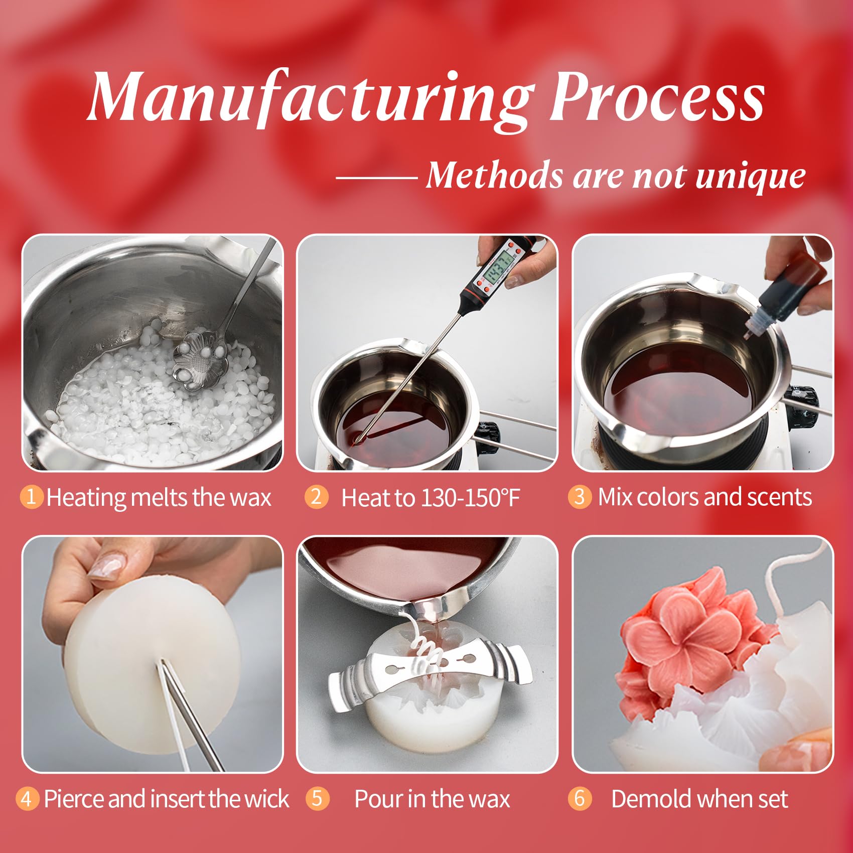 MGLIFEUL 2Pcs Frangipani Flower Candle Wax molds Silicone Shapes for Wax Candles Making Valentine Flower Silicone Large Candle Wax Making molds for Candles moldes de silicona Flores para velas